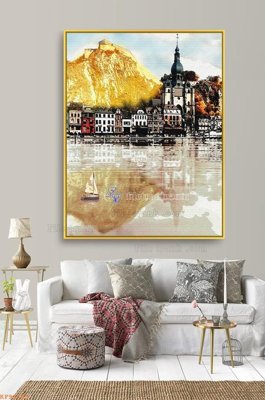 File in lụa File tranh hiện đại pha lê gương KF91368 (chất lượng cao) File tranh hiện đại pha lê gương KF91368