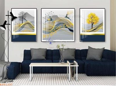 Download file gốc File tranh hiện đại pha lê gương KF91397 (in mica) trang trí