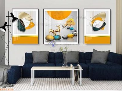 File tranh trang trí File tranh hiện đại pha lê gương KF91408 (tải file gốc)