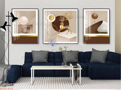 File gốc File tranh hiện đại pha lê gương KF91413 (in 3D) cho trang trí