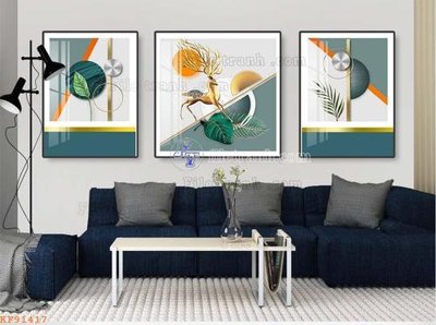 Ảnh gốc File tranh hiện đại pha lê gương KF91417 (độ nét cao) in tráng gương