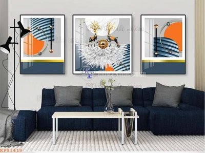 File gốc File tranh hiện đại pha lê gương KF91419 (in mica) cắt laser