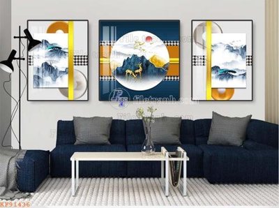 File ảnh File tranh hiện đại pha lê gương KF91436 (gốc) dùng in Pano