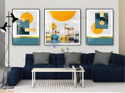 File gốc File tranh hiện đại pha lê gương KF91438 (ảnh chi tiết) để in trần