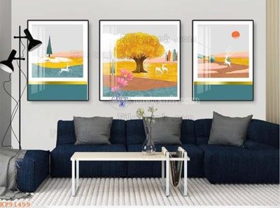 File gốc File tranh hiện đại pha lê gương KF91459 (in lụa) hoa văn cổ điển