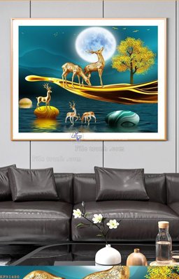 File tranh gốc File tranh hiện đại pha lê gương KF91480 (bản quyền) file PSD