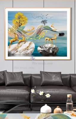 Tải file gốc in lụa File tranh hiện đại pha lê gương KF91493 siêu nét