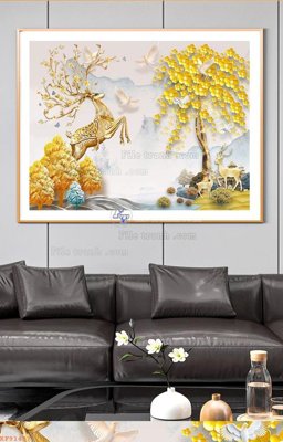 Tải file File tranh hiện đại pha lê gương KF91497 (gốc) làm tranh trang trí