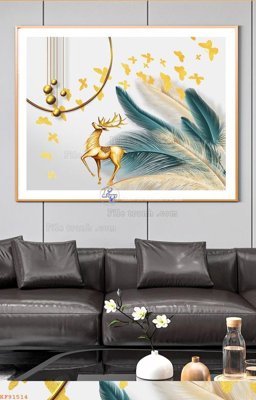 File tranh File tranh hiện đại pha lê gương KF91514 (bản gốc) trang trí văn phòng