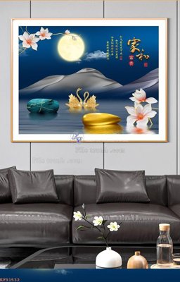 File gốc File tranh hiện đại pha lê gương KF91532 (in mica) cắt laser