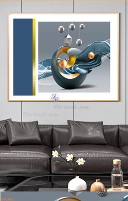 File gốc File tranh hiện đại pha lê gương KF91562 (in lụa) hoa văn cổ điển