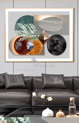 Hình ảnh file gốc File tranh hiện đại pha lê gương KF91584 cho in UV