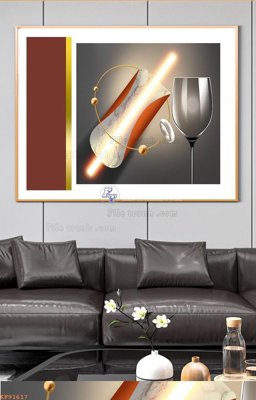 File tranh File tranh hiện đại pha lê gương KF91617 (bản gốc) treo phòng ăn