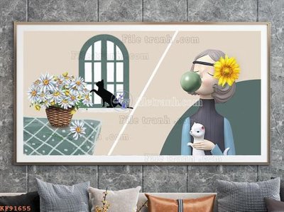 Tải file File tranh hiện đại pha lê gương KF91655 (ảnh gốc) in gạch 3D