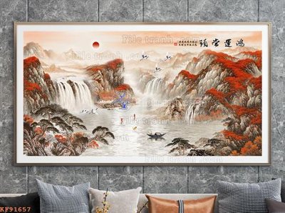 File in trần File tranh hiện đại pha lê gương KF91657 (bản gốc) 5D