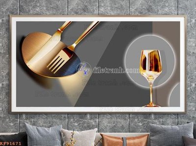 File tranh in trần 3D File tranh hiện đại pha lê gương KF91671 (ảnh gốc)