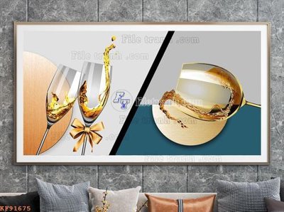 File gốc File tranh hiện đại pha lê gương KF91675 (in tráng gương) ốp tường