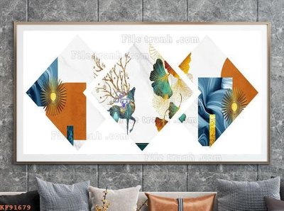 File ảnh File tranh hiện đại pha lê gương KF91679 (gốc) in PP, decal