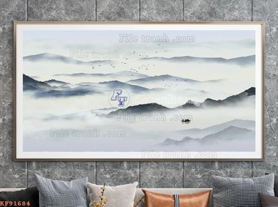 File in trần File tranh hiện đại pha lê gương KF91684 (bản gốc 3D) sống động