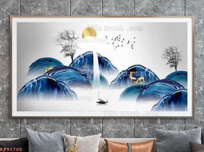 File in mica File tranh hiện đại pha lê gương KF91705 (bản gốc) siêu trong