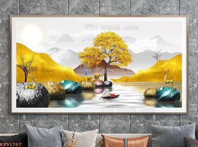 Download file tranh PSD File tranh hiện đại pha lê gương KF91707 để chỉnh sửa