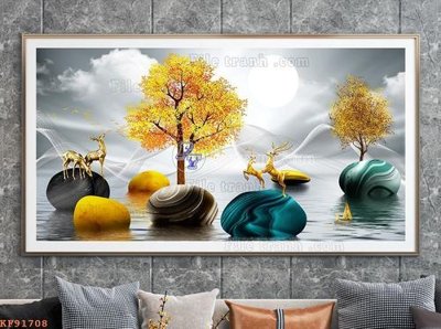 Hình ảnh file gốc File tranh hiện đại pha lê gương KF91708 (chất lượng cao)