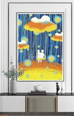 File tranh File tranh hiện đại pha lê gương KF91757 (bản gốc) trang trí văn phòng