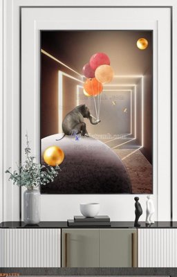 Download file gốc File tranh hiện đại pha lê gương KF91779 (in lụa) hoa lá