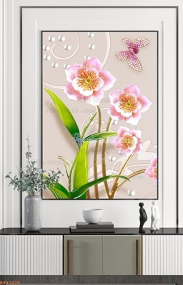 Download file gốc File tranh hiện đại pha lê gương KF91825 (in lụa) tranh 3D