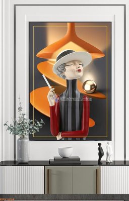 File gốc File tranh hiện đại pha lê gương KF91854 (in lụa) chi tiết cao