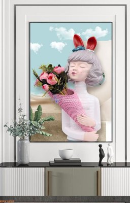 File in trần File tranh hiện đại pha lê gương KF91858 (bản gốc) đại dương