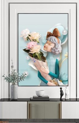 Tệp tin gốc File tranh hiện đại pha lê gương KF91871 (dùng cho in ấn) chuyên nghiệp