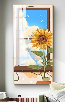 Download file gốc File tranh hiện đại pha lê gương KF91980 (in lụa) tranh 3D