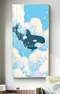 File in trần File tranh hiện đại pha lê gương KF91985 (file gốc) xuyên sáng