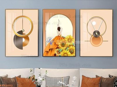 File in lụa File tranh hiện đại pha lê gương KF92002 (phong cảnh) File tranh hiện đại pha lê gương KF92002