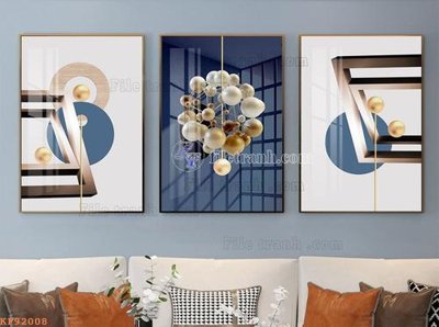 File ảnh File tranh hiện đại pha lê gương KF92008 (gốc) cho trang trí nội thất