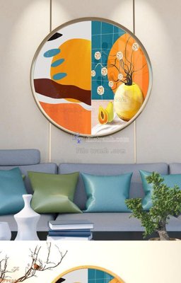 File tranh gốc PSD File tranh hiện đại pha lê gương KF92024 còn nguyên layer