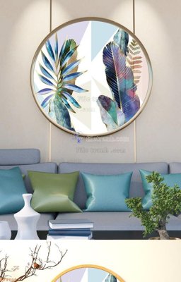 File in trần File tranh hiện đại pha lê gương KF92027 (bản gốc) đại dương