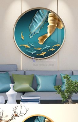 File gốc File tranh hiện đại pha lê gương KF92037 (in lụa) tranh thuận buồm