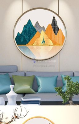 Tải file File tranh hiện đại pha lê gương KF92044 (gốc) chủ đề phong thủy