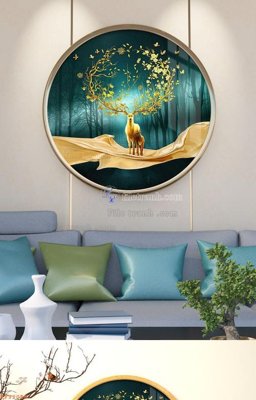 File in ấn File tranh hiện đại pha lê gương KF92056 chuyên nghiệp