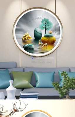 File gốc File tranh hiện đại pha lê gương KF92057 (Filetranh.com) File tranh hiện đại pha lê gương KF92057