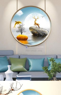 File gốc in mica File tranh hiện đại pha lê gương KF92060 chất lượng