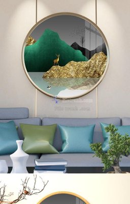 Ảnh gốc file in lụa File tranh hiện đại pha lê gương KF92068 chi tiết