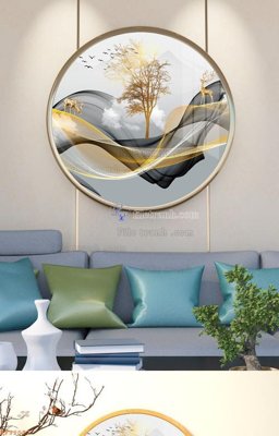 File gốc File tranh hiện đại pha lê gương KF92077 (in mica) trang trí