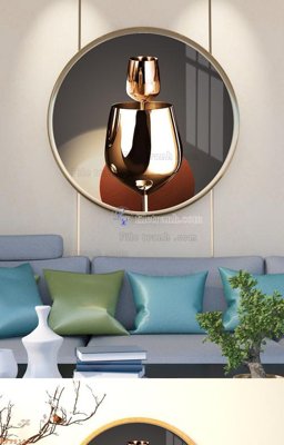 File in trần File tranh hiện đại pha lê gương KF92122 (bản gốc) mây trời