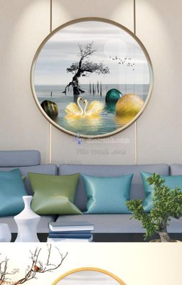 Ảnh gốc File tranh hiện đại pha lê gương KF92146 (độ nét cao) in mica