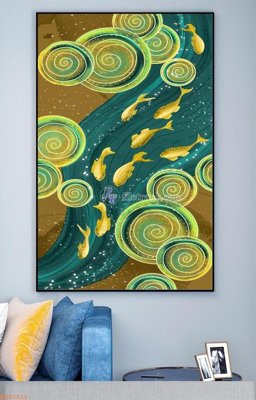 File PSD File tranh hiện đại pha lê gương KF92210 (gốc) tách lớp chi tiết