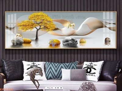 File tranh in trần 3D File tranh hiện đại pha lê gương KF92240 (ảnh gốc)