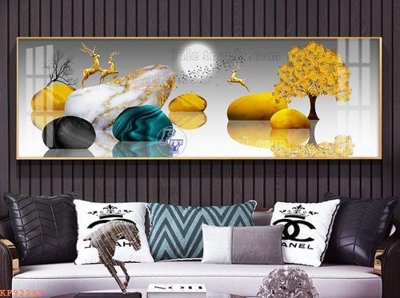 File in trần File tranh hiện đại pha lê gương KF92247 (bản gốc) đại dương